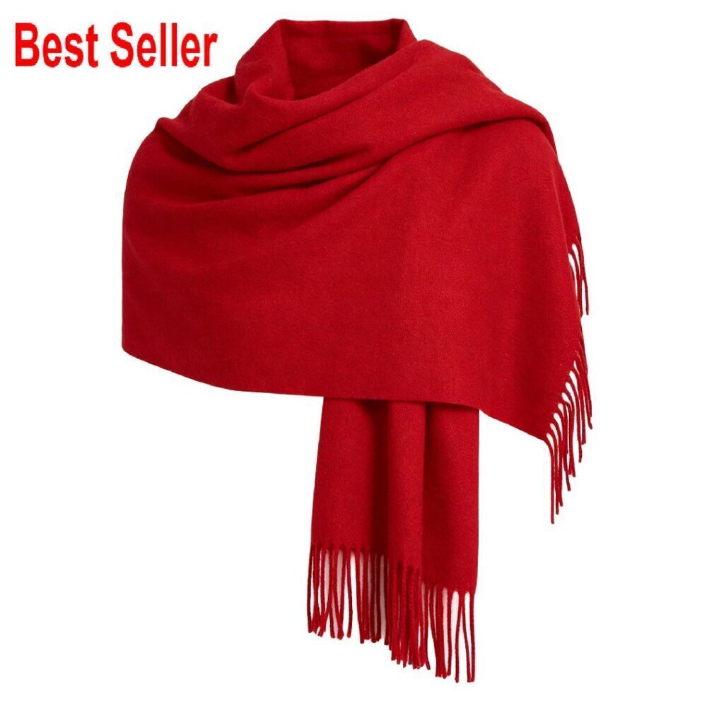 Cashmere-Feel Oversized Shawl Elegant Fringe Wrap Wedding Evening Dresses